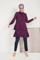 Vêtements hijab BLEU MARINE PANTALON À BOUTONS ALVİNA 70051