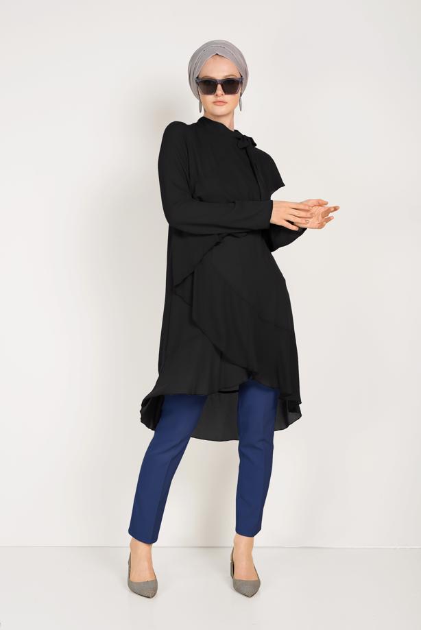 Hijab clothing NAVY BLUE ALVİNA SKINNY LEG TROUSERS 70052  - TRENDTESETTÜR