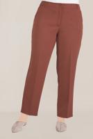 Hijab clothing BROWN ALVİNA CLASSIC CUT BUTTONED TROUSERS 70099 
