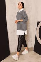 Tesettür giyim BEYAZ DESENLİ TUNİK 5282