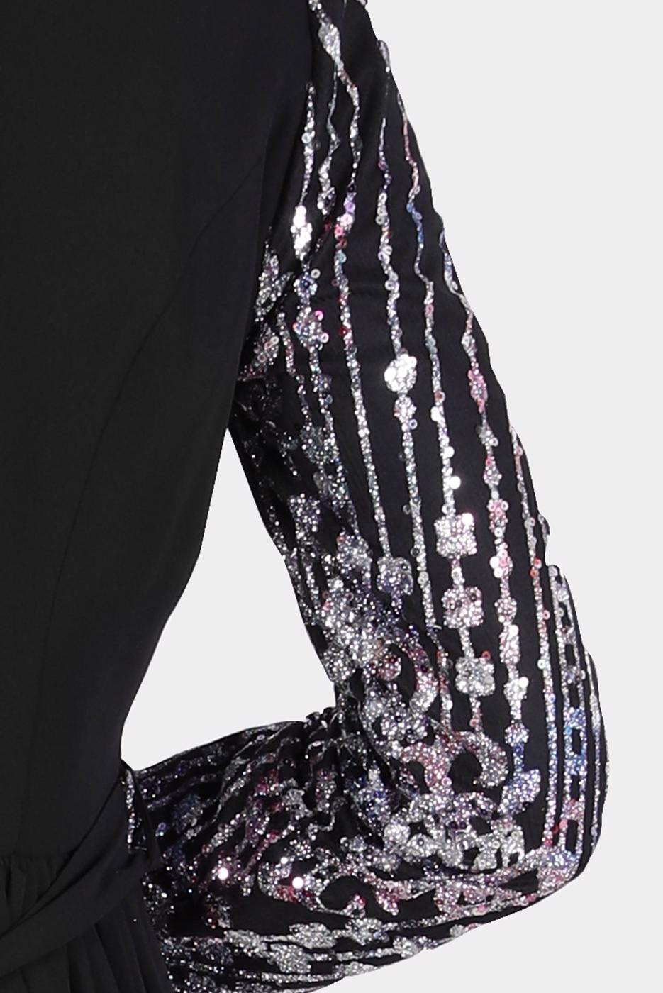 Tesettür giyim FUŞYA ALVİNA TAŞ DETAYLI ABİYE ELBİSE T 50222 