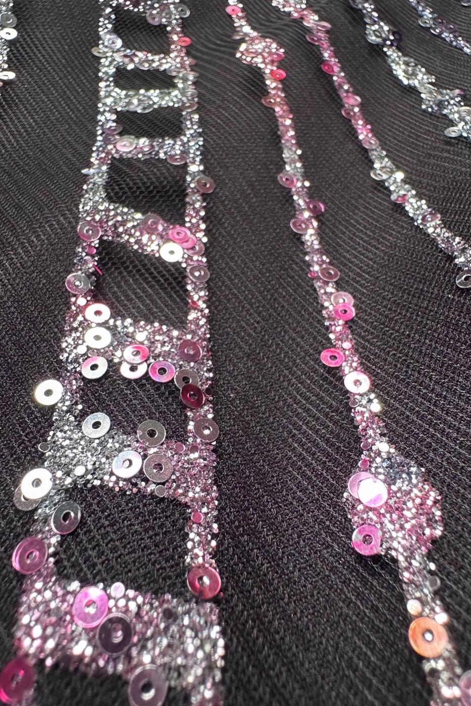 Tesettür giyim FUŞYA ALVİNA TAŞ DETAYLI ABİYE ELBİSE T 50222 