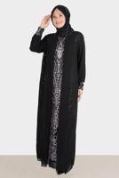 Tesettür giyim PUDRA ALVİNA TAŞLI ABİYE ELBİSE T 50251