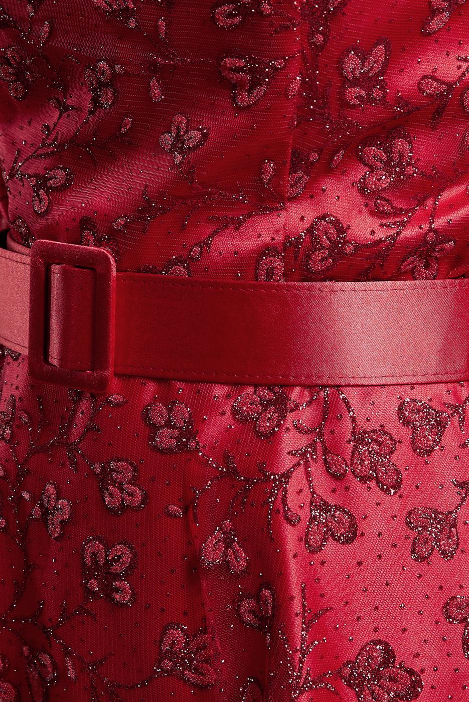 Tesettür giyim KIRMIZI ALVİNA TESETTÜR ABİYE ELBİSE T 50266