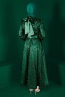 Tesettür giyim YEŞİL ALVİNA TESETTÜR ABİYE ELBİSE T 50266