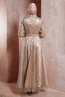 Tesettür giyim ALTIN ALVİNA TESETTÜR ABİYE ELBİSE T 50268