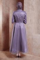 Tesettür giyim MOR ALVİNA KEMERLİ ABİYE ELBİSE T 50271