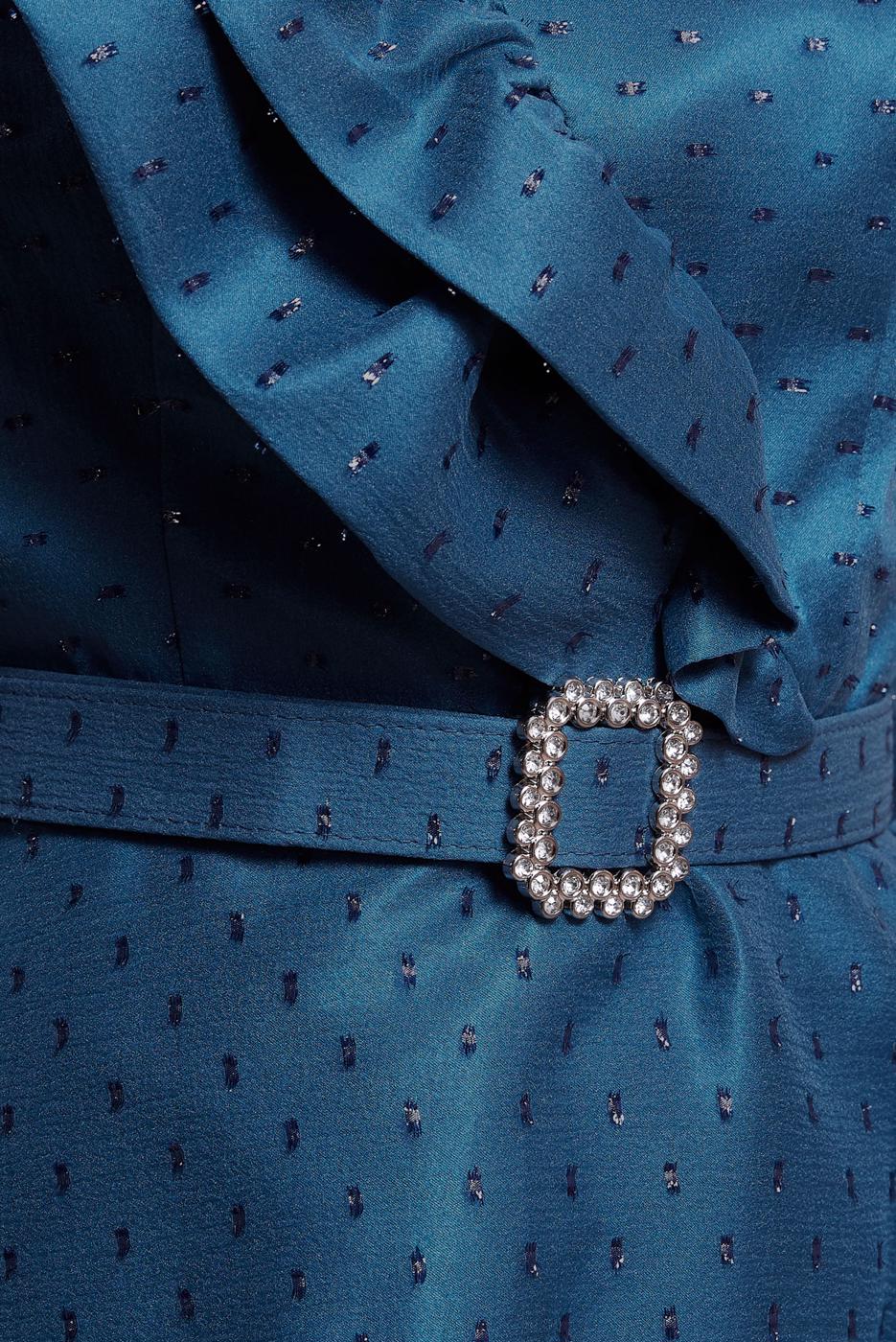 Tesettür giyim LACİVERT ALVİNA KEMERLİ ABİYE ELBİSE T 50271