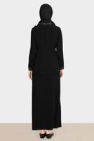 Hijab clothing BLACK ALVINA GEM DETAILED SKIRTED SUIT T 30282