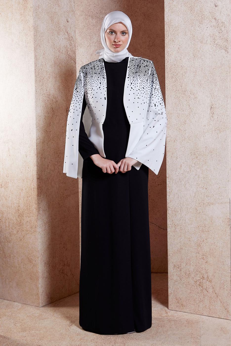 Hijab clothing ECRU ALVINA DRESS SUIT WITH GEM T 30250