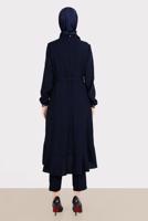 Tesettür giyim LACİVERT ALVİNA TAŞ DETAYLI PANTOLONLU TAKIM T 30260