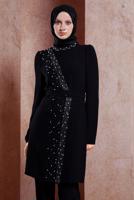 Tesettür giyim SİYAH ALVİNA TAŞLI PANTOLONLU TAKIM T 30271