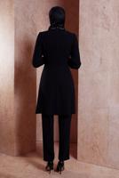 Tesettür giyim SİYAH ALVİNA TAŞLI PANTOLONLU TAKIM T 30271