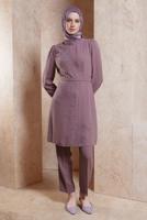Tesettür giyim MOR ALVİNA TAŞLI PANTOLONLU TAKIM T 30271