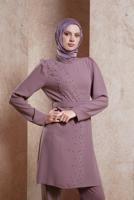 Tesettür giyim MOR ALVİNA TAŞLI PANTOLONLU TAKIM T 30271
