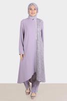 Vêtements hijab POURPRE ALVINA COSTUME PANTALON À SEQUINS T 30274
