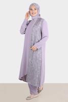 Vêtements hijab POURPRE ALVINA COSTUME PANTALON À SEQUINS T 30274