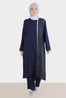 Vêtements hijab BLEU MARINE ALVINA COSTUME PANTALON À SEQUINS T 30274