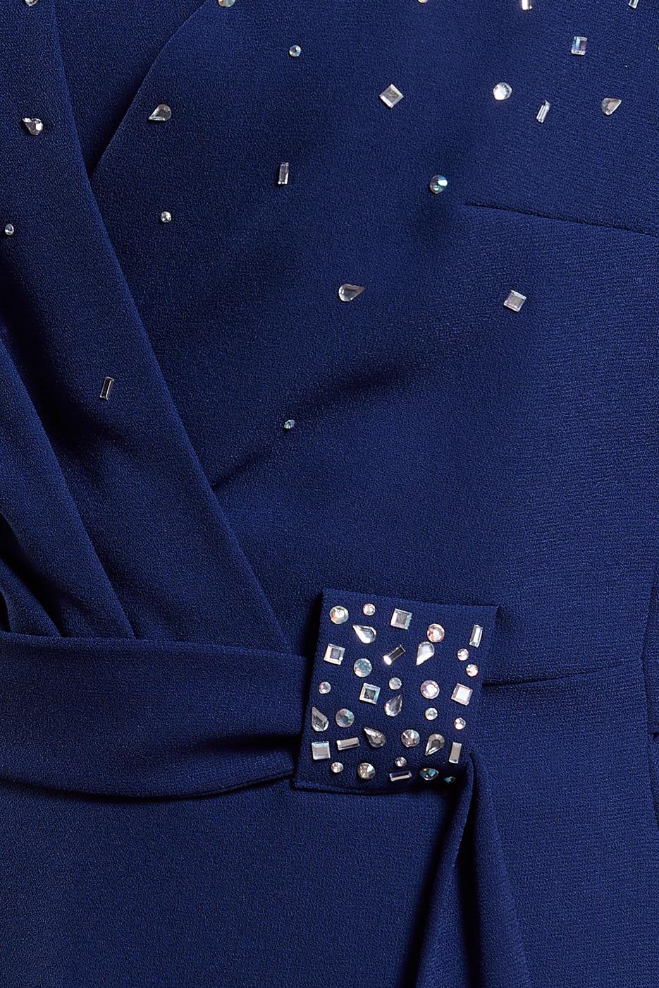 Tesettür giyim LACİVERT ALVİNA TAŞLI PANTOLONLU TAKIM T 30279