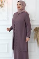 Vêtements hijab ROSE ROBE DE SOIRÉE DÉCOUPÉE AU LASER AVEC GEMME T 6321