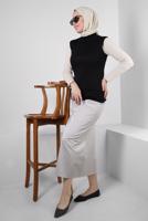 Tesettür giyim SİYAH BOĞAZLI YAKA KOLSUZ BODY T 1001