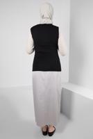 Tesettür giyim SİYAH BİSİKLET YAKA KOLSUZ BODY T 1002