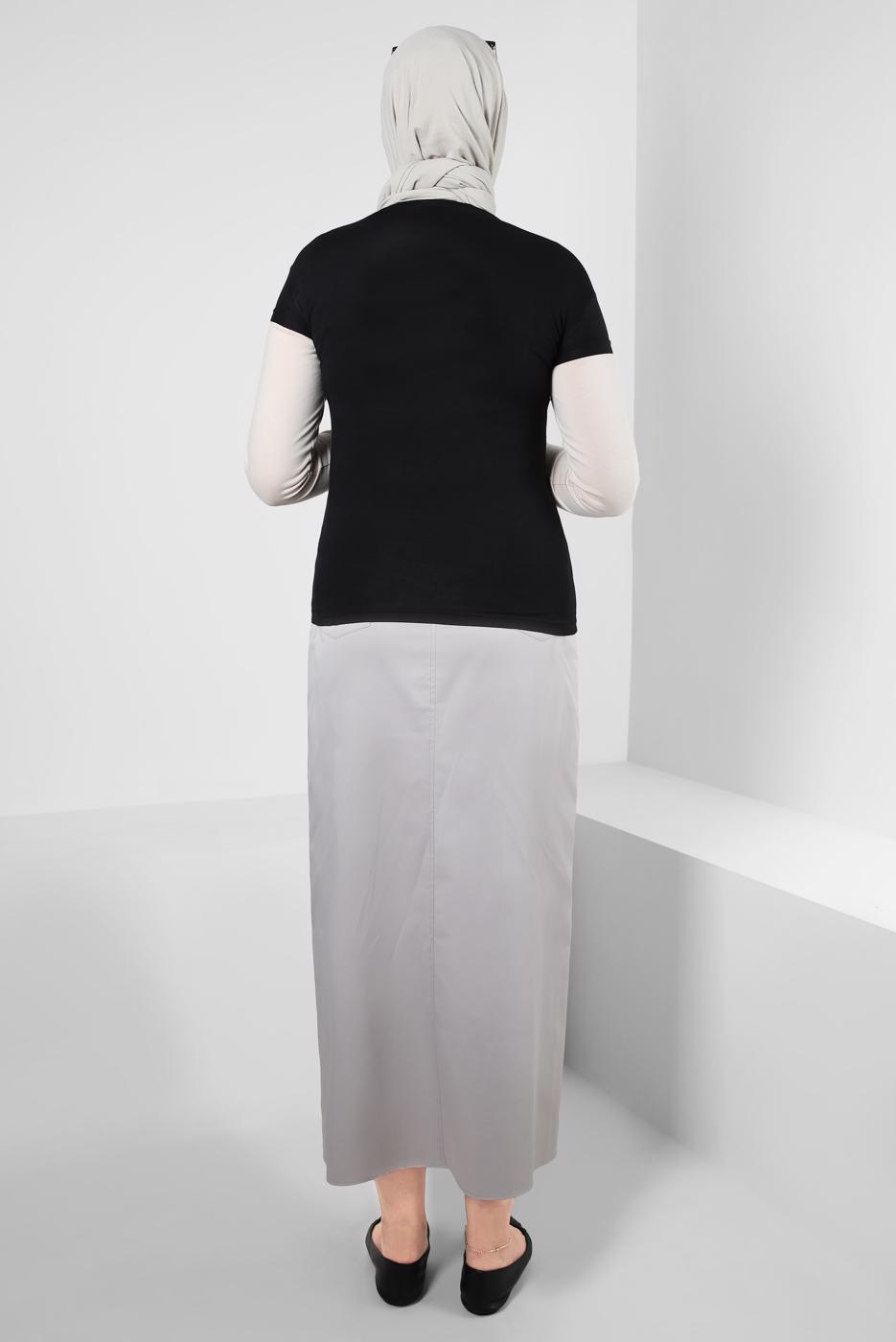 Hijab clothing BLACK SHORT SLEEVED CREW-NECK BODY T 1003