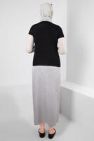 Hijab clothing BLACK SHORT SLEEVED CREW-NECK BODY T 1003