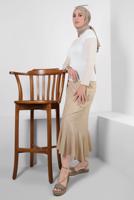 Tesettür giyim BEYAZ KISA KOLLU BİSİKLET YAKA BODY T 1003