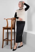 Hijab clothing BEIGE SHORT SLEEVED CREW-NECK BODY T 1003