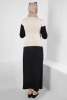 Hijab clothing BEIGE SHORT SLEEVED CREW-NECK BODY T 1003