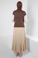 Hijab clothing BROWN SHORT SLEEVED CREW-NECK BODY T 1003