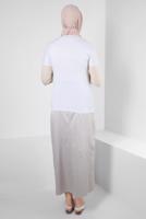 Tesettür giyim BEYAZ BİSİKLET YAKA KISA KOLLU BODY T 1003-1