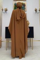 Tesettür giyim TABA ABAYALI ELBİSELİ TAKIM T 4773