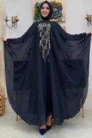 Hijab clothing NAVY BLUE ABAYA SUIT WITH DRESS T 4773