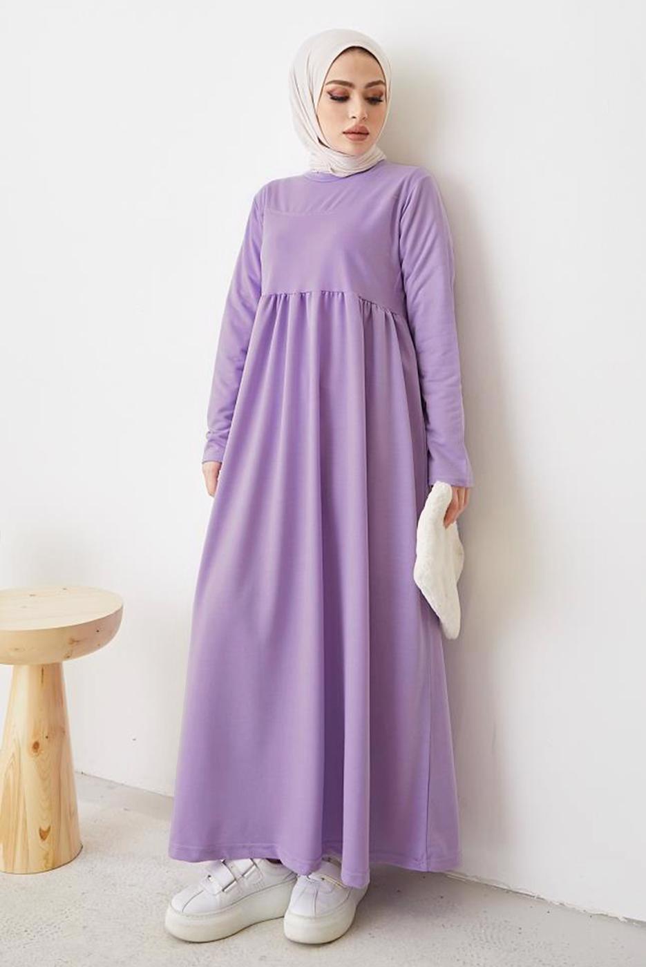 Tesettür giyim MOR ROBALI SALAŞ ELBİSE T 103