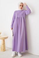 Tesettür giyim MOR ROBALI SALAŞ ELBİSE T 103