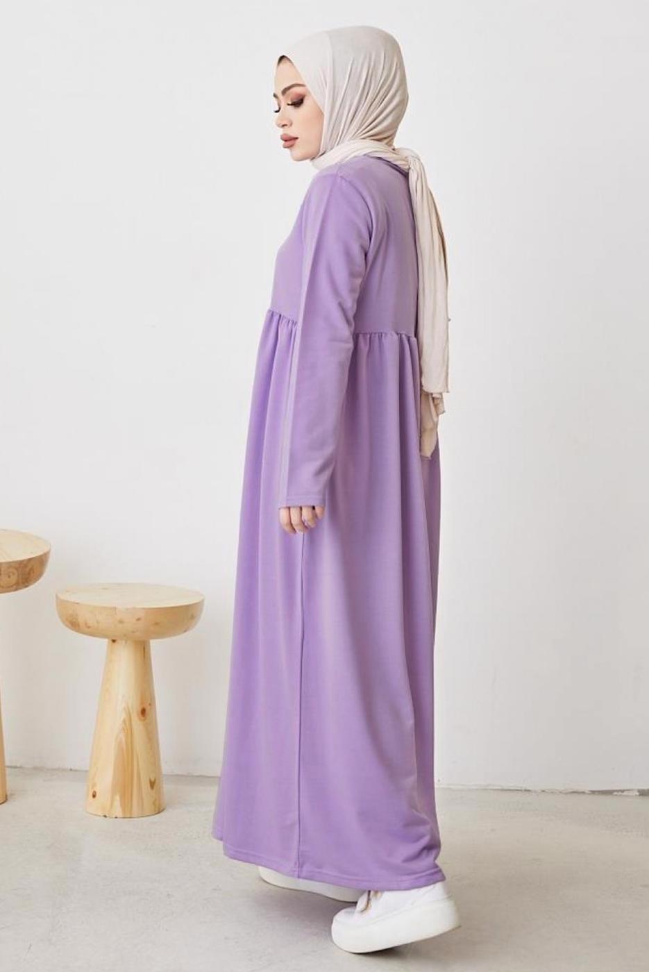 Tesettür giyim MOR ROBALI SALAŞ ELBİSE T 103