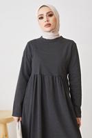 Tesettür giyim GRİ ROBALI SALAŞ ELBİSE T 103