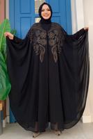 Vêtements hijab NOIR COSTUME DE SOIRÉE AVEC CAPE T 1563-1