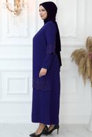 Hijab clothing PURPLE EVENING DRESS WITH GEM EMBROIDERED T 1621