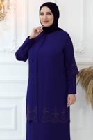 Hijab clothing PURPLE EVENING DRESS WITH GEM EMBROIDERED T 1621