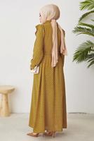Vêtements hijab JAUNE ROBE À POIS À VOLANTS AVEC CEINTURE T 2254
