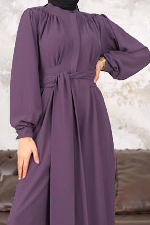 Vêtements hijab POURPRE SALOPETTE LARGE AVEC CEINTURE T 40201 - TRENDTESETTÜR