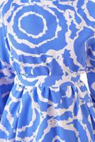 Tesettür giyim LACİVERT DESENLİ KUŞAKLI ELBİSE T 744