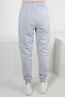 Hijab clothing GREY ELASTIC WAIST SWEATPANTS WITH SLOGAN DETAIL T 1702