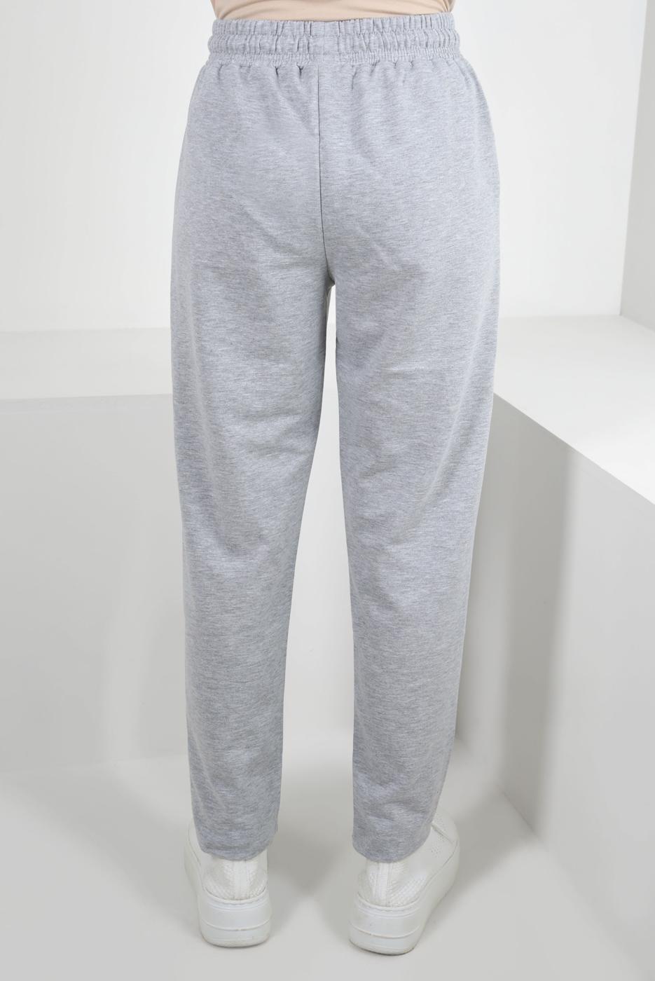 Hijab clothing GREY ELASTIC WAIST SWEATPANTS WITH TIE DETAIL T 6502