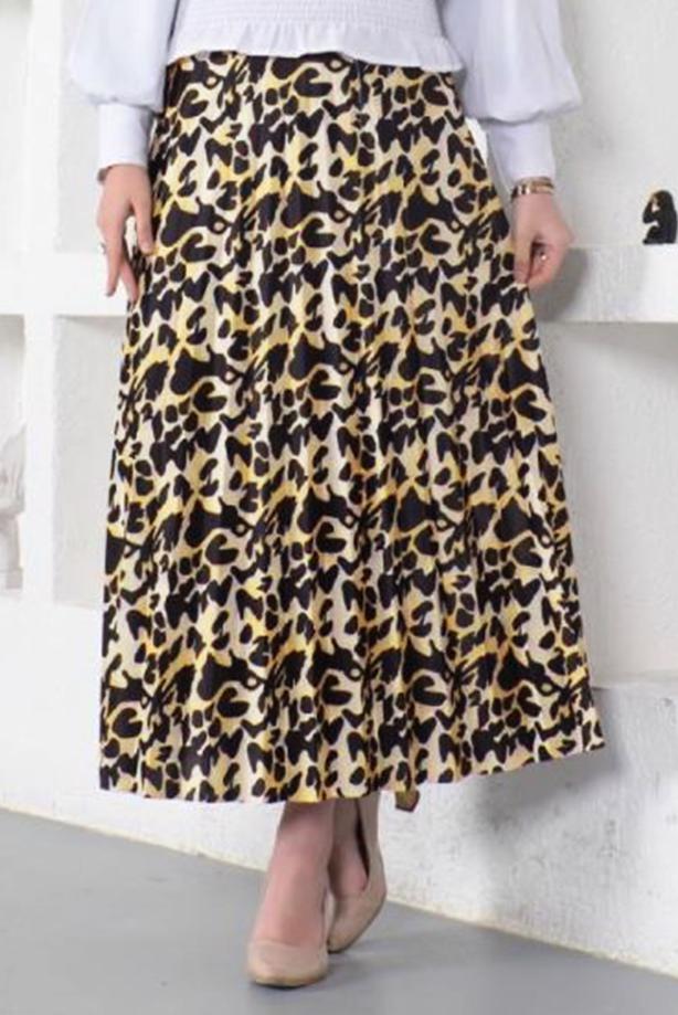 Vêtements hijab TABA JUPE MOTIF LÉOPARD À TAILLE ÉLASTIQUE T 0454 - TRENDTESETTÜR