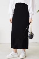 Vêtements hijab NOIR JUPE PLISSÉE À TAILLE ÉLASTIQUE T 502	