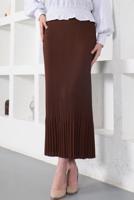 Vêtements hijab BRUN JUPE PLISSÉE À TAILLE ÉLASTIQUE T 502	